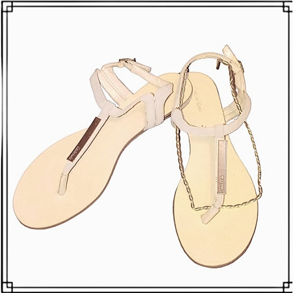 Calvin Klein Nude Gladiator Flat Sandals Size 8.5